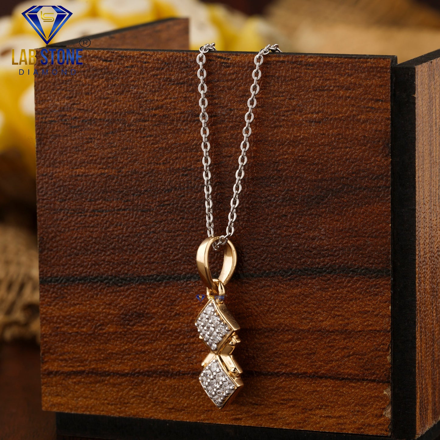 0.234 TDW Round Cut Diamond Custom Pendant with Chain