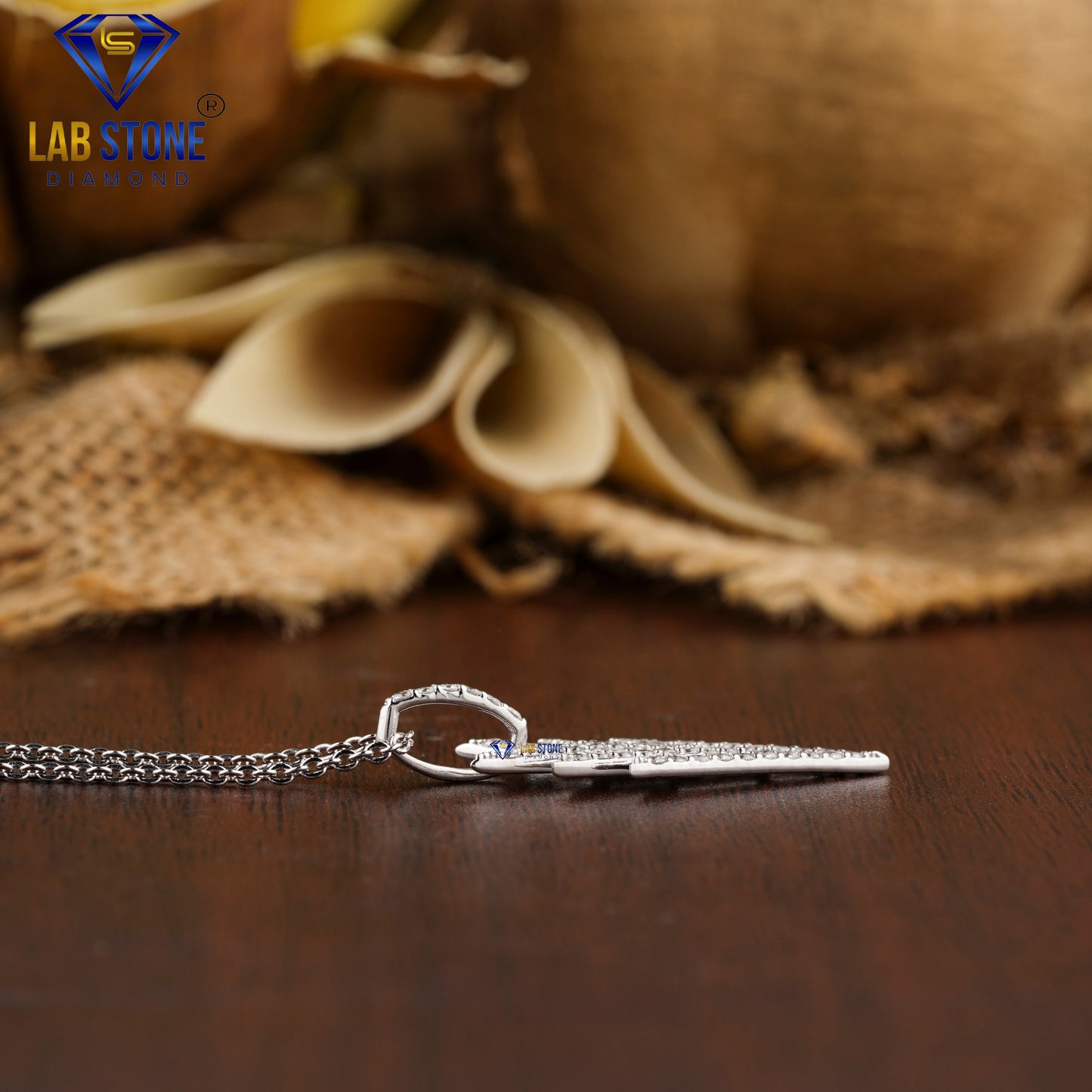 0.41 TDW Round Cut Diamond Custom Pendant with Chain