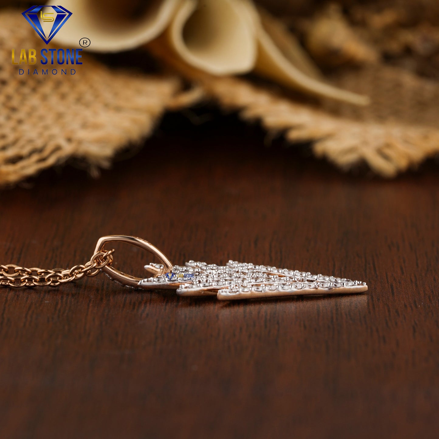 0.41 TDW Round Cut Diamond Custom Pendant with Chain