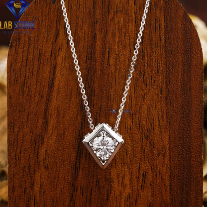 0.72 TDW Round Cut Diamond Pendant with Chain