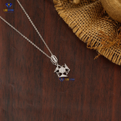 0.134 TDW Round Cut Diamond Custom Pendant with Chain