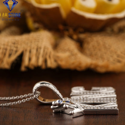 1.919 TDW Round Cut Diamond Custom Pendant with Chain