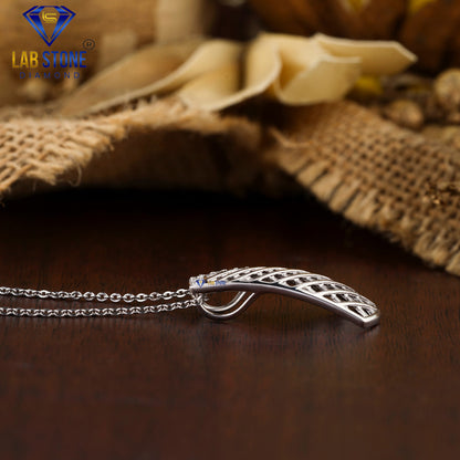 0.204 TDW Round Cut Diamond Custom Pendant With Chain