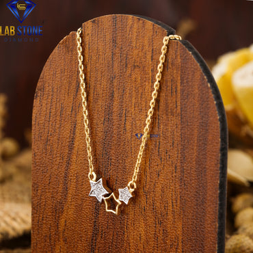 0.05 TDW Round Cut Diamond Pendant with Chain