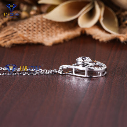 1.48 TDW Round Cut Diamond Custom Pendant with Chain