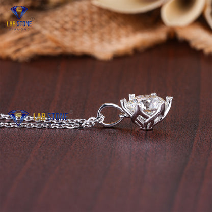 3.06 TDW Round Cut Diamond Custom Pendant with Chain