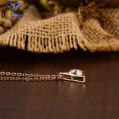 0.30 TDW Round Cut Diamond Solitaire Pendant with Chain