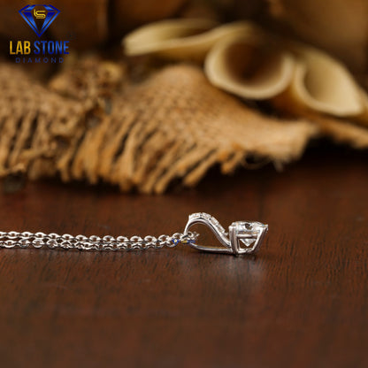 0.536 TDW Round Diamond Custom Pendant with Chain