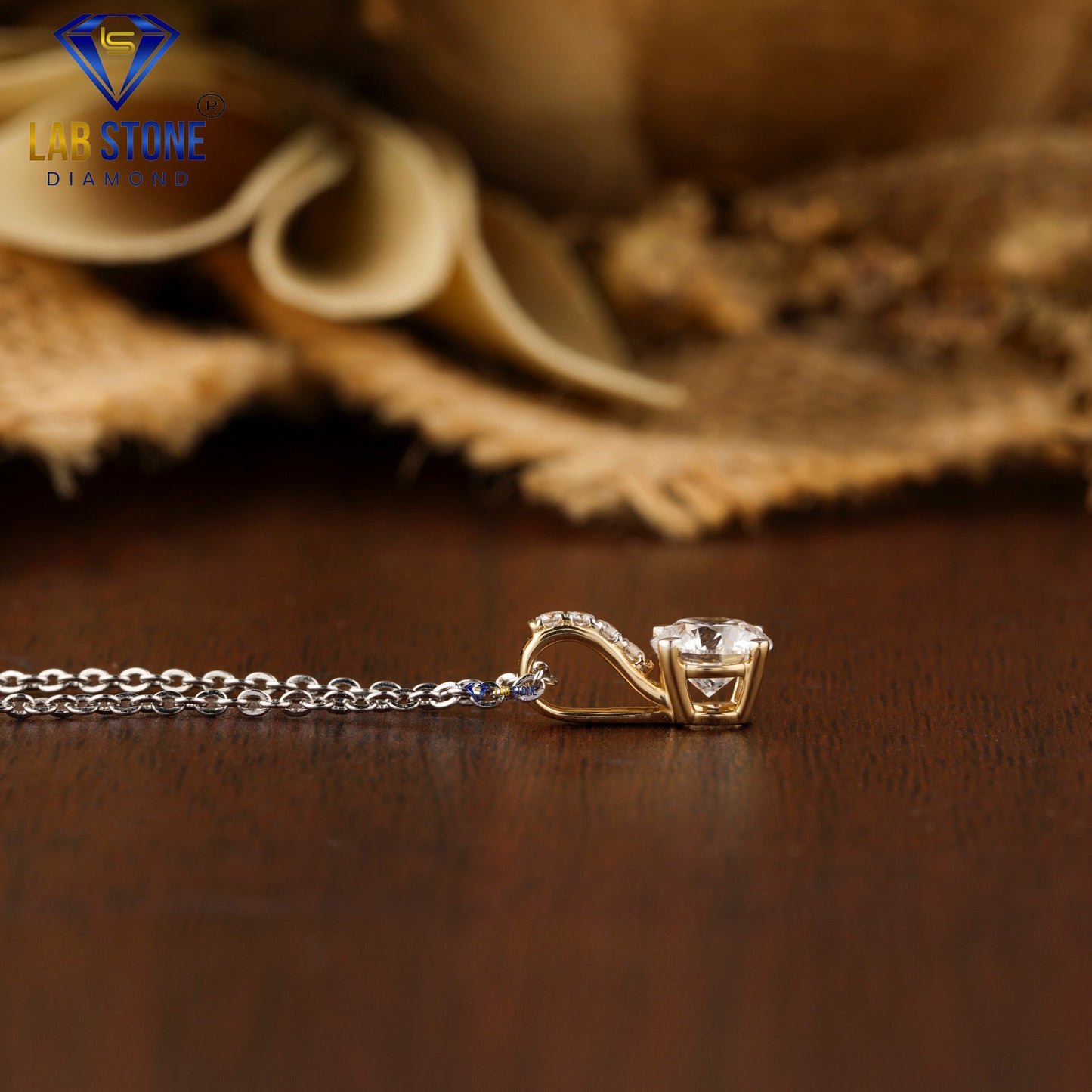 0.536 TDW Round Diamond Custom Pendant with Chain