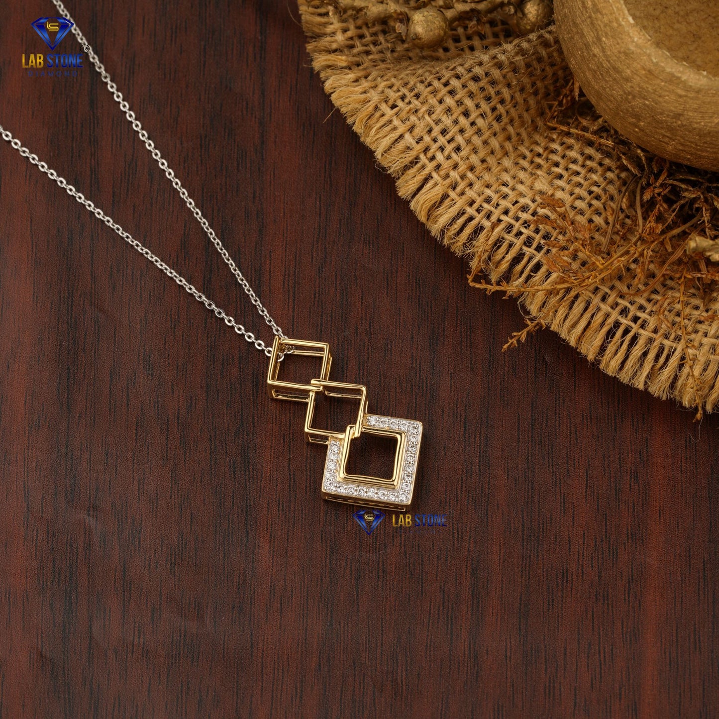 0.23 TDW Round Cut Diamond Custom Pendant with Chain