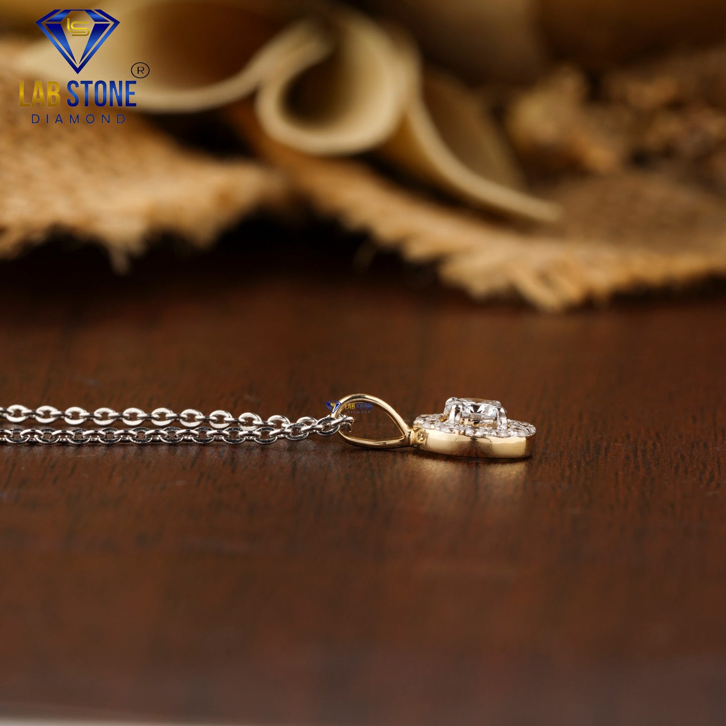 0.31 TDW Round Cut Diamond Custom Pendant With Chain