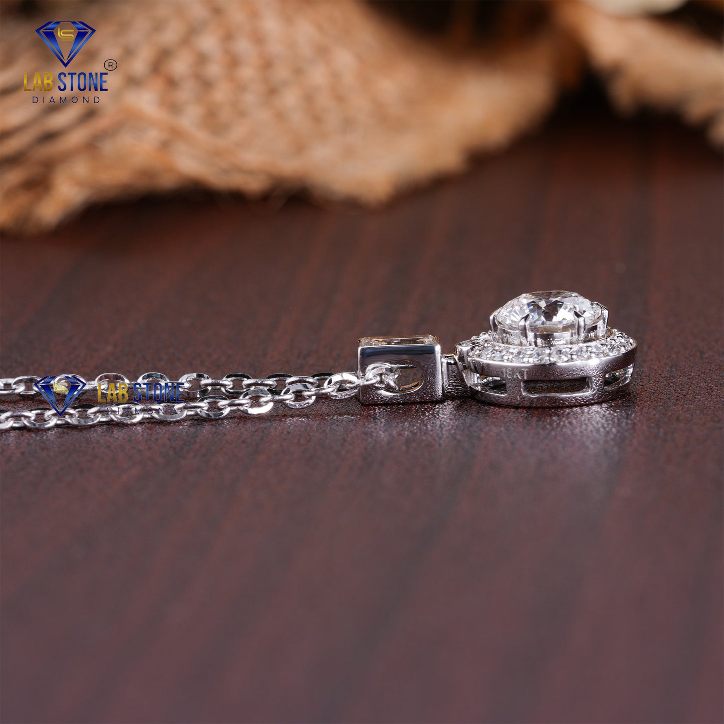 0.979 TDW Round & Baguette Cut Diamond Custom Pendant with Chain