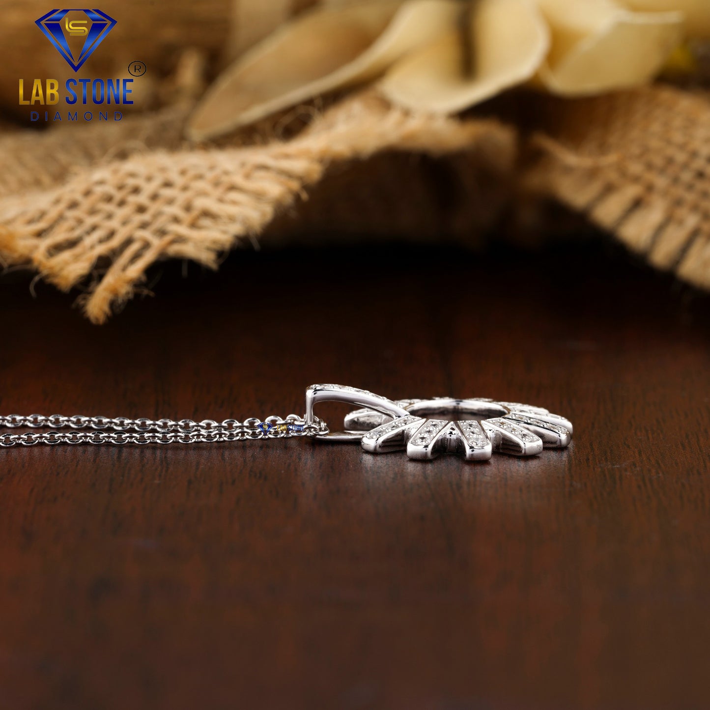 0.342 TDW Round Cut Diamond Custom Pendant with Chain