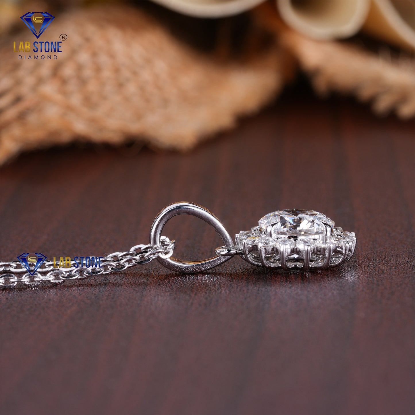 1.77 TDW Round Cut Diamond Custom Pendant with Chain