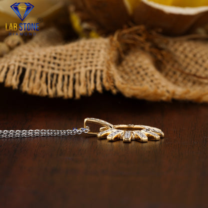 0.342 TDW Round Cut Diamond Custom Pendant with Chain