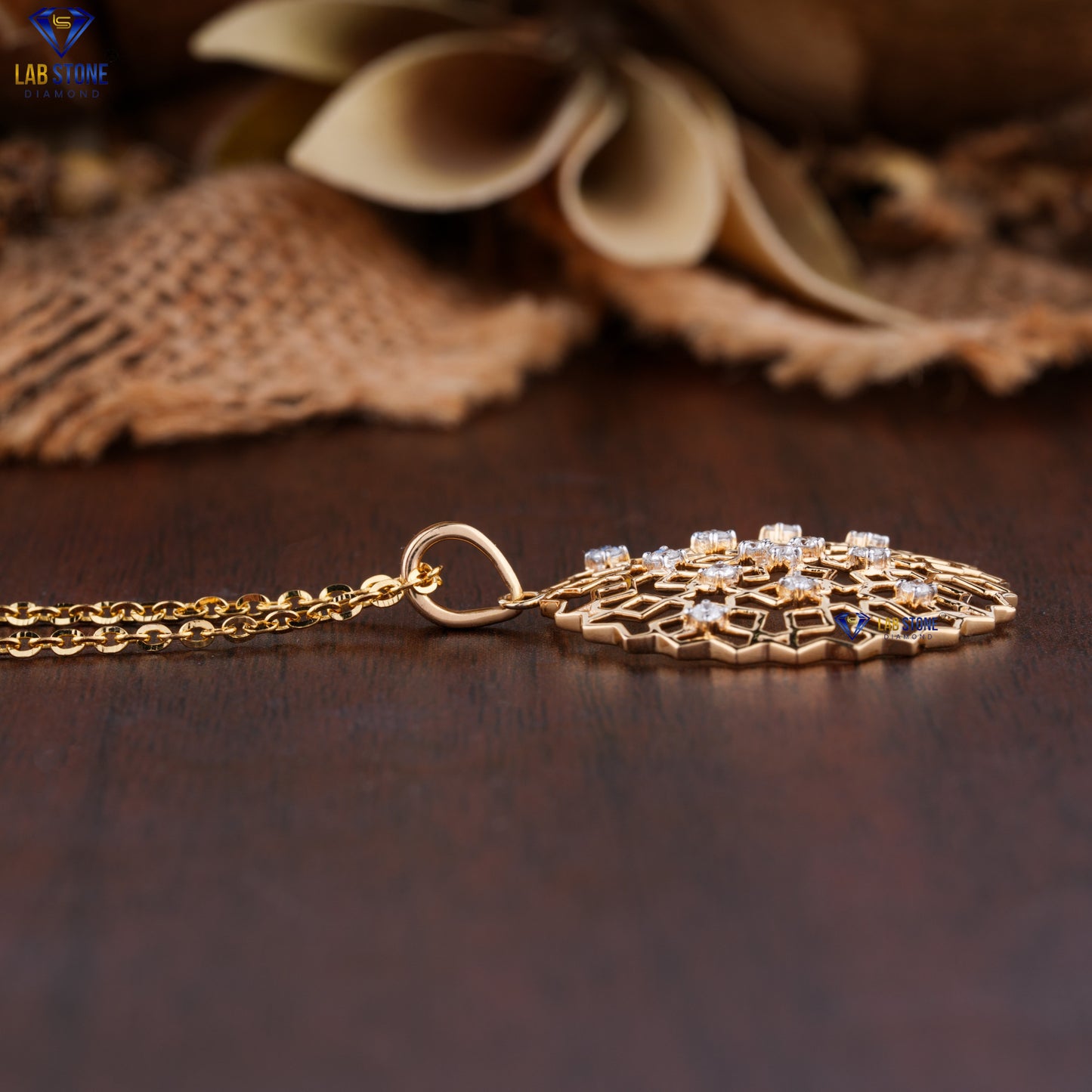 0.188 TDW Round Cut Diamond Custom Pendant with Chain