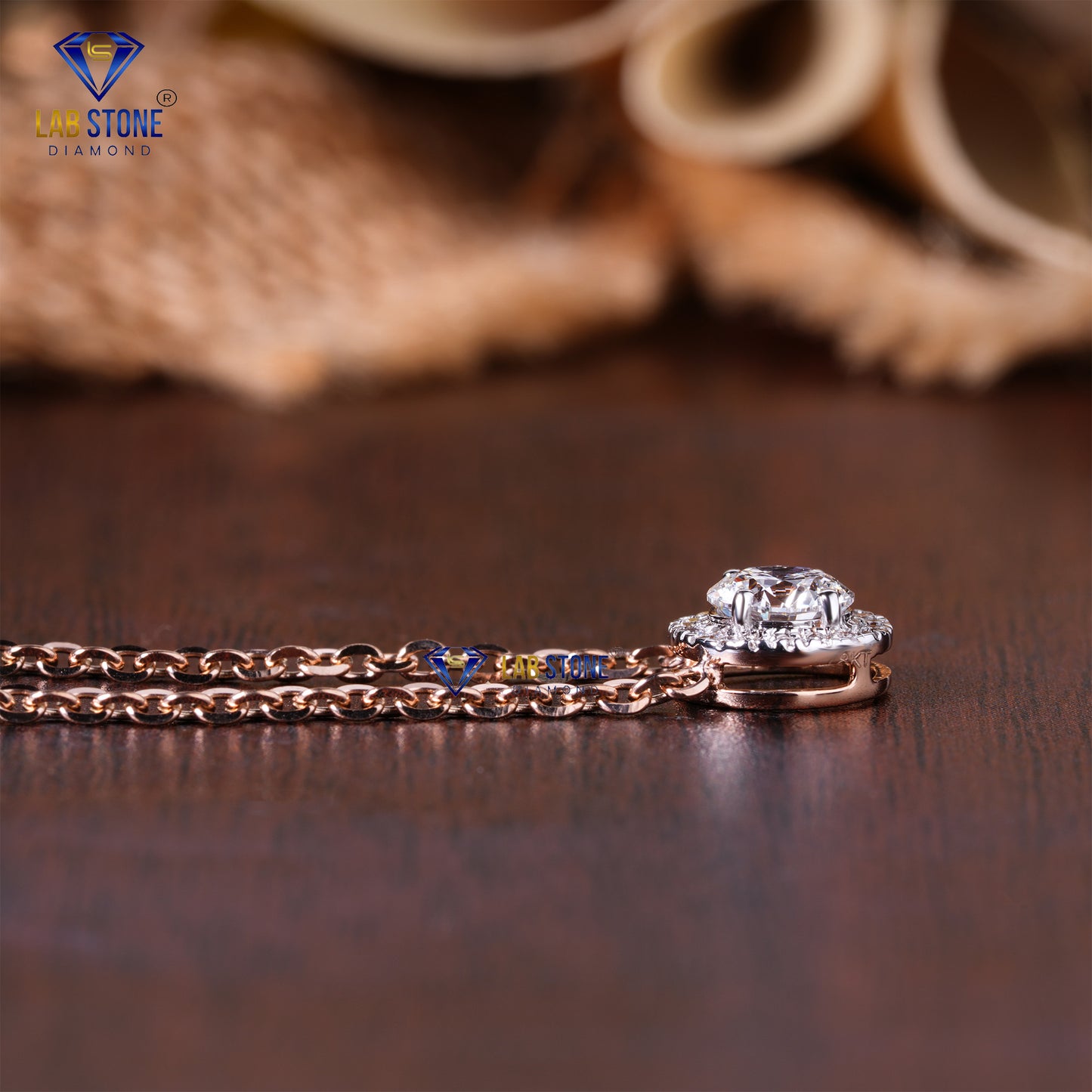 0.57 TDW Round Cut Diamond Custom Pendant with Chain