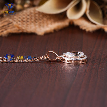 1.962 TDW Round & Pear Cut Diamond Custom Pendant with Chain