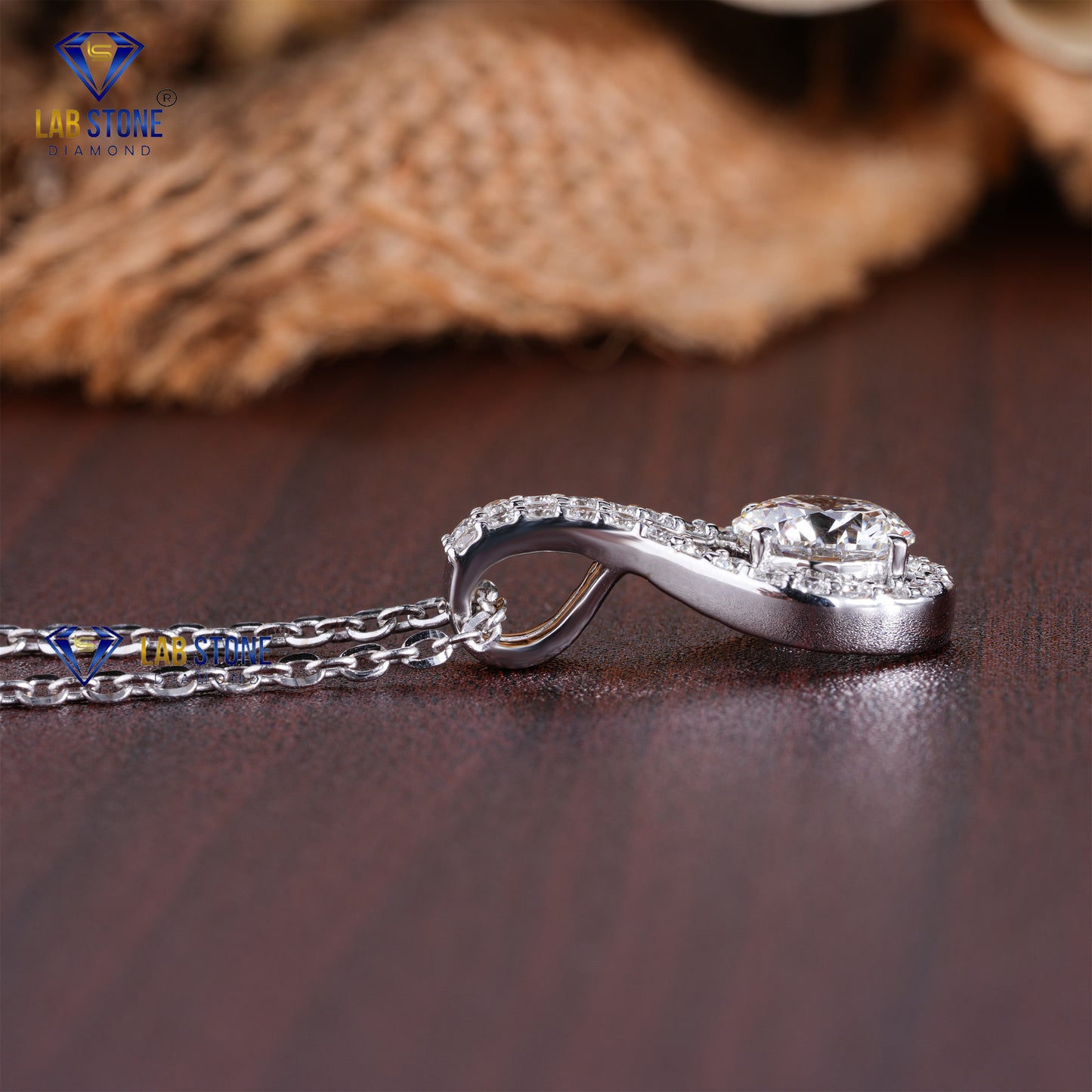 1.54 TDW Round Cut Diamond Custom Pendant with Chain