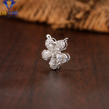 0.70 TDW Round & Pear Cut Diamond Custom Pendant