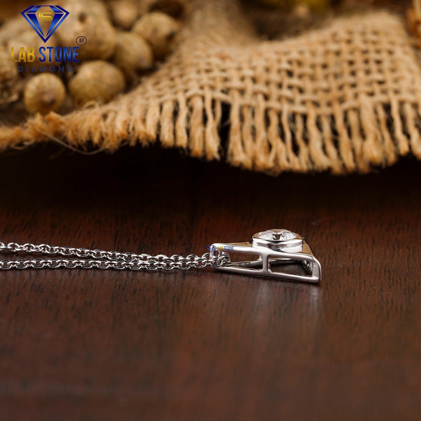 0.30 TDW Round Cut Diamond Solitaire Pendant with Chain