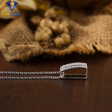 0.352 TDW Round Cut Diamond Custom Pendant With Chain