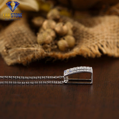 0.352 TDW Round Cut Diamond Custom Pendant With Chain