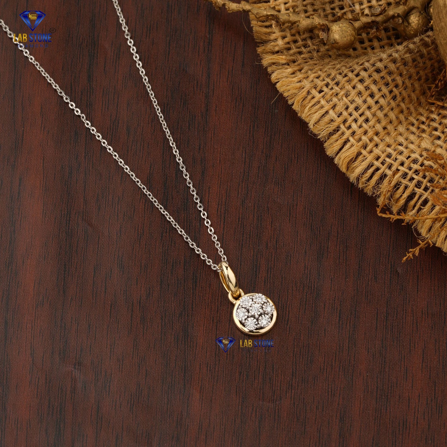 0.077 TDW Round Diamond Custom Pendant with Chain