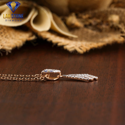 0.20 TDW Round Cut Diamond Custom Pendant with Chain