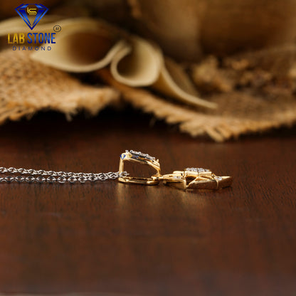 0.134 TDW Round Cut Diamond Custom Pendant with Chain