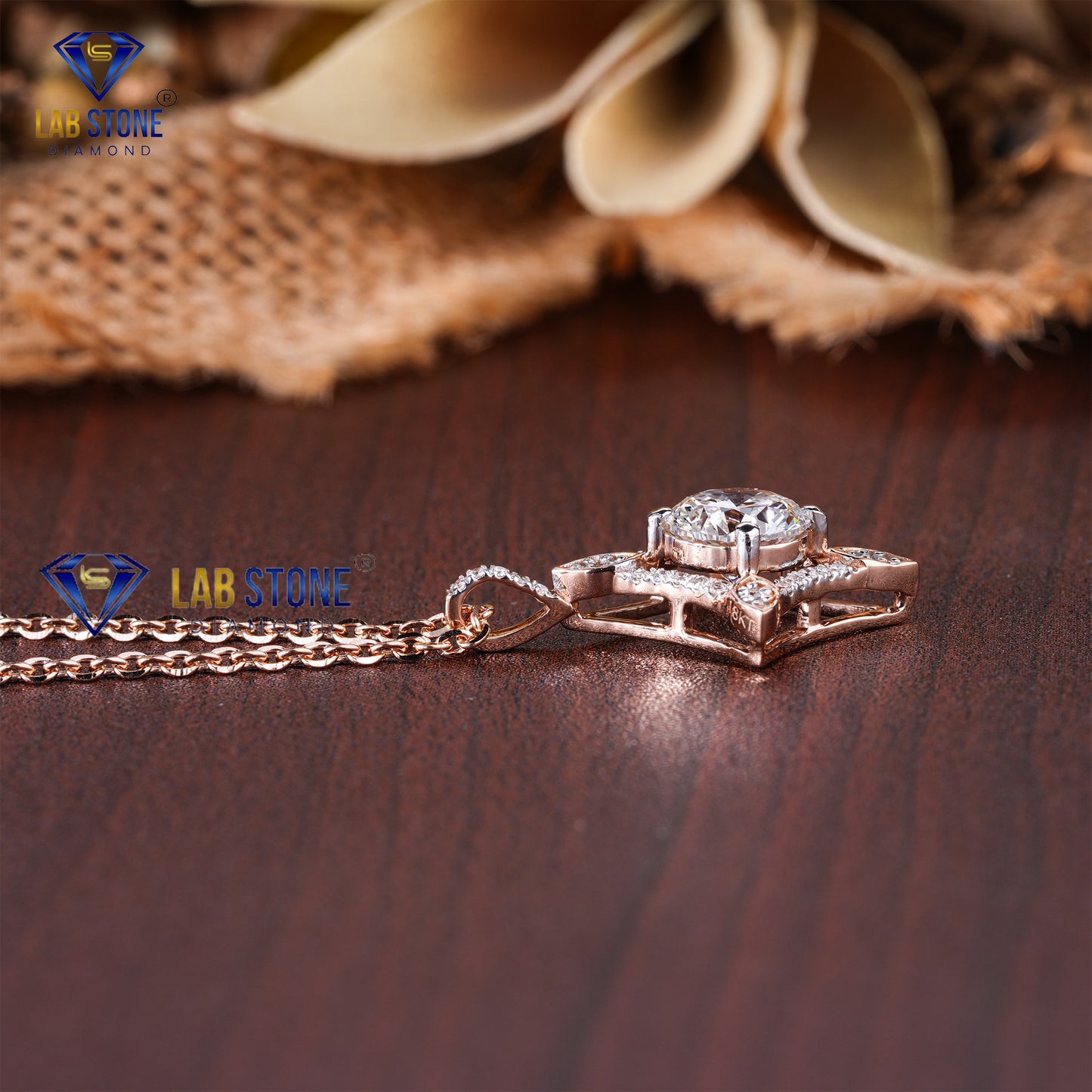 1.62 TDW Round Cut Diamond Custom Pendant with Chain