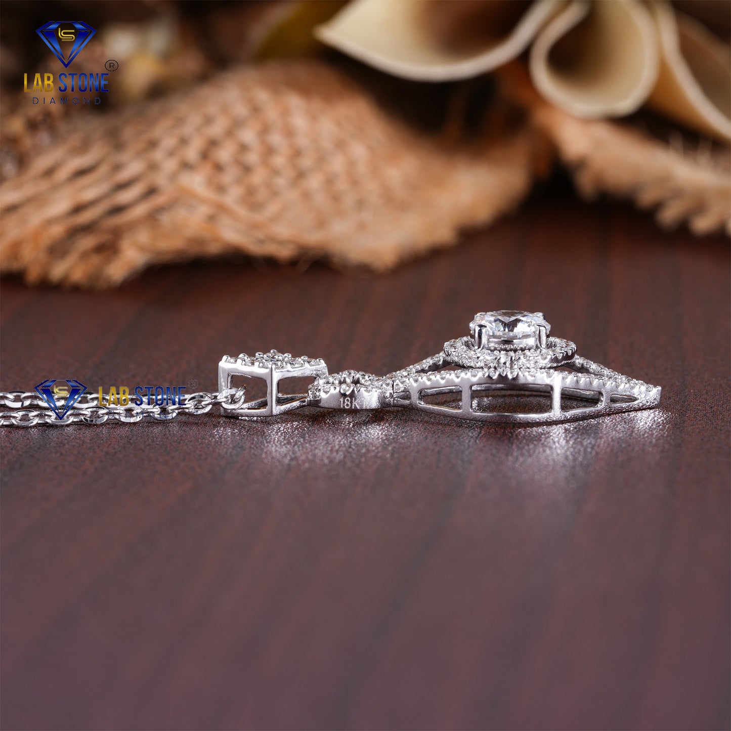 1.137 TDW Round Cut Diamond Custom Pendant with Chain