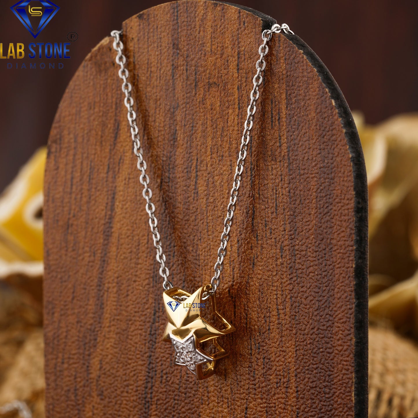 0.04 TDW Round Cut Diamond Pendant with Chai