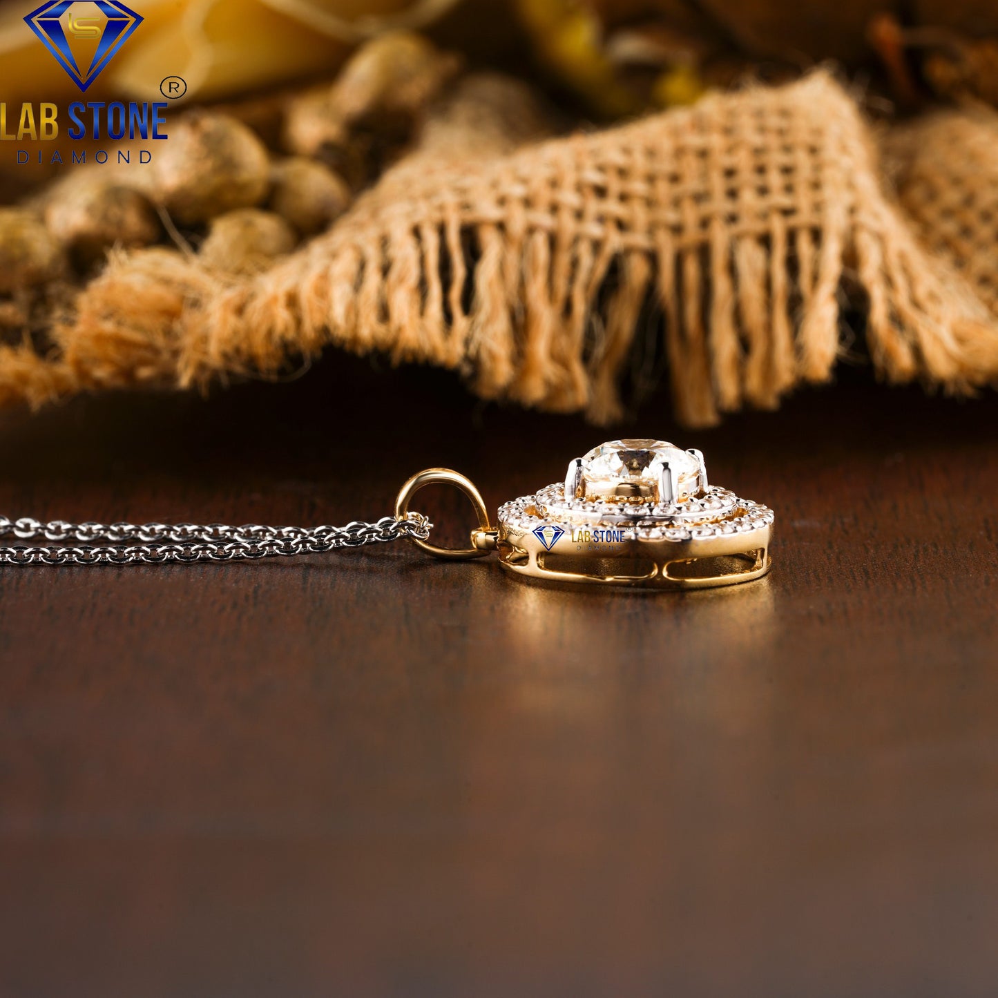 1.45 TDW Round Cut Diamond Pendant with Chain