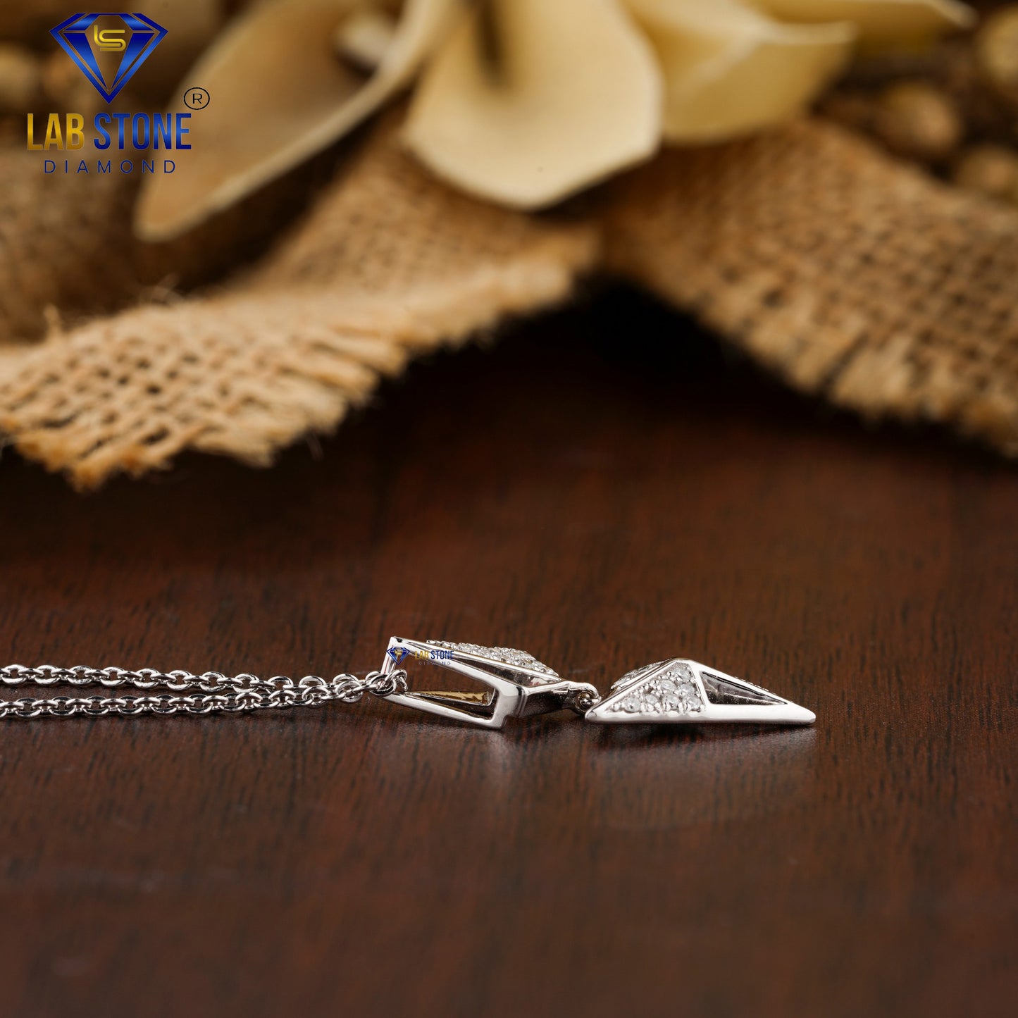 0.11 TDW Round Cut Diamond Custom Pendant with Chain