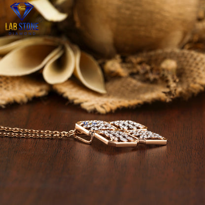 0.49 TDW Round Cut Diamond Custom Pendant with Chain