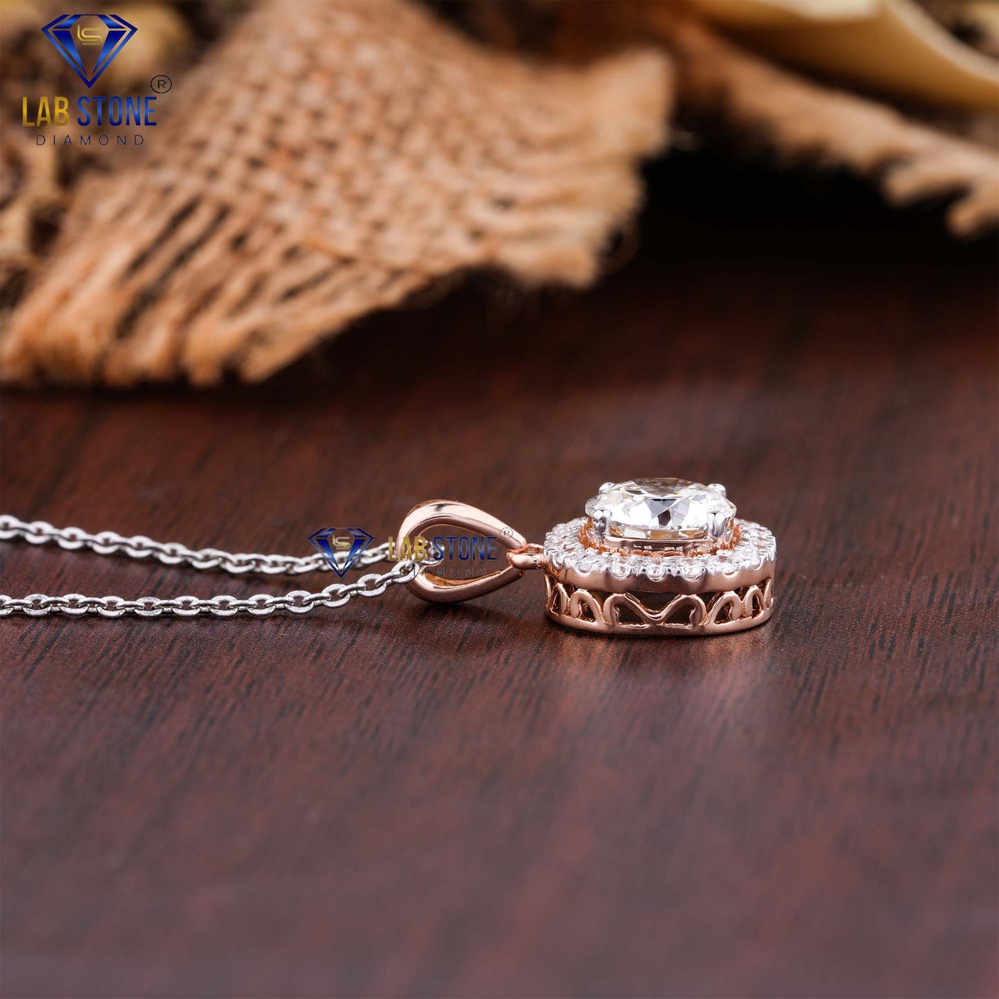 1.72 TDW Round Cut Diamond Custom Pendant with Chain