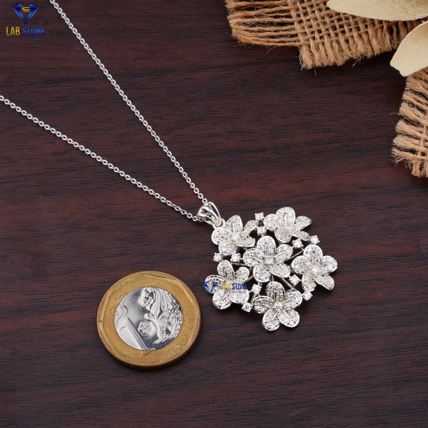 1.72 TDW Round Cut Diamond Custom Pendant with Chain