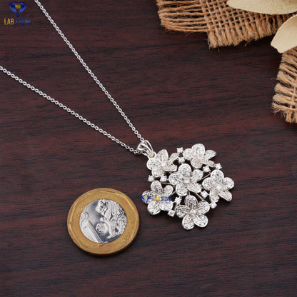 1.72 TDW Round Cut Diamond Custom Pendant with Chain