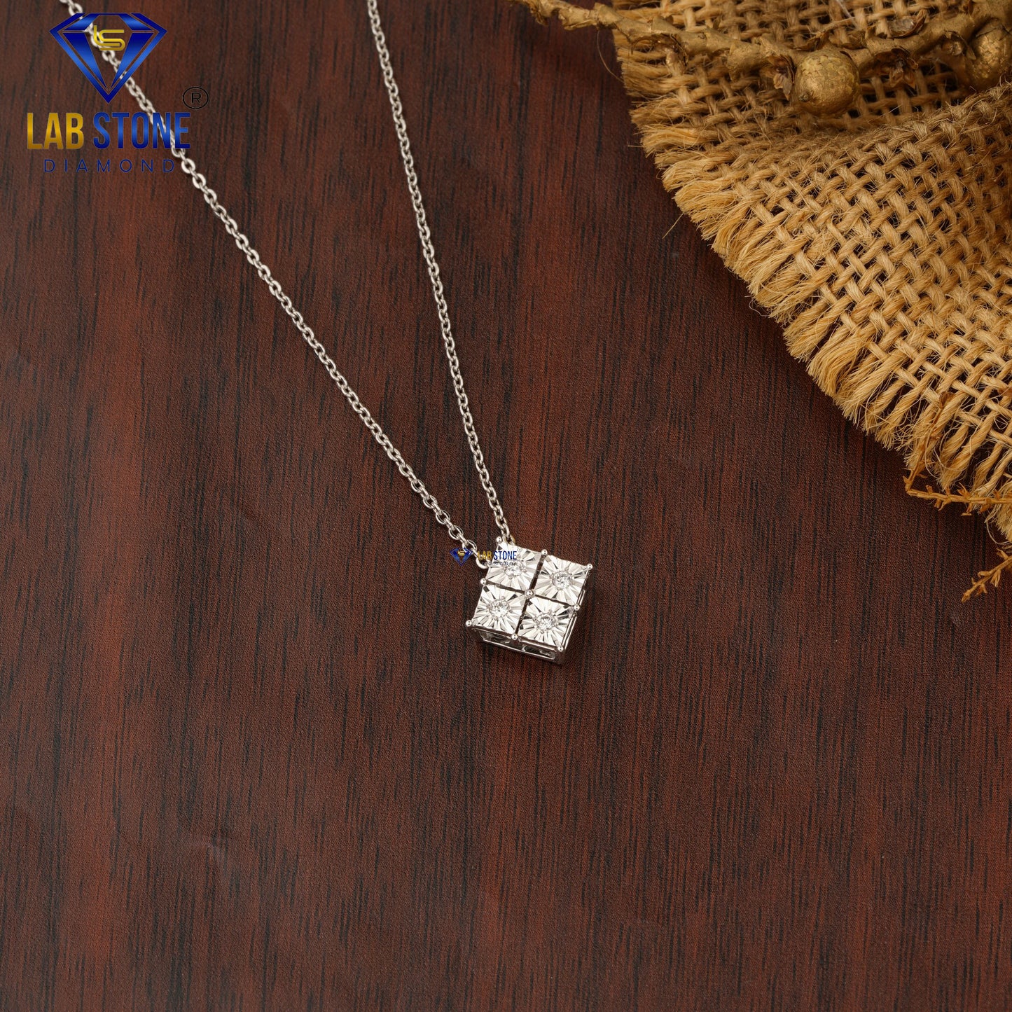 0.072 TDW Round Diamond Custom Pendant with Chain