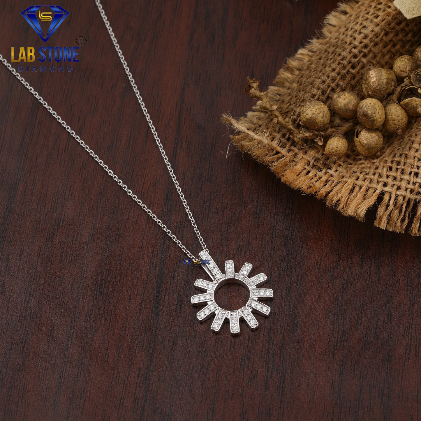 0.342 TDW Round Cut Diamond Custom Pendant with Chain