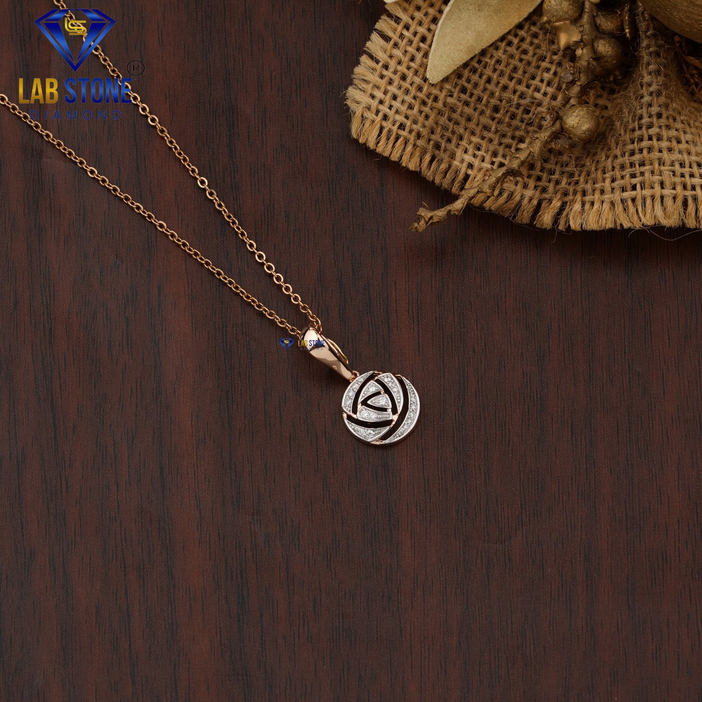 0.12 TDW Round Cut Diamond Custom Pendant with Chain