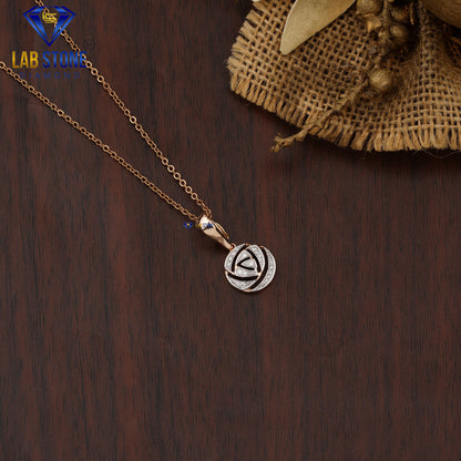 0.12 TDW Round Cut Diamond Custom Pendant with Chain