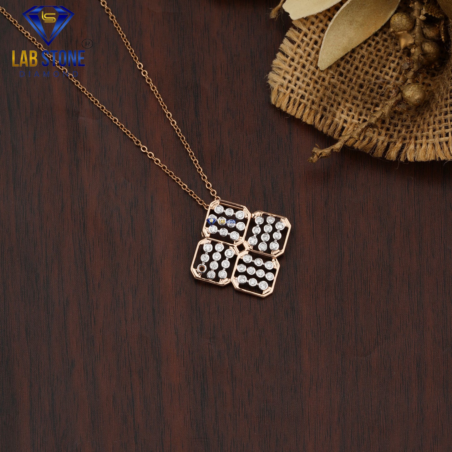 0.49 TDW Round Cut Diamond Custom Pendant with Chain