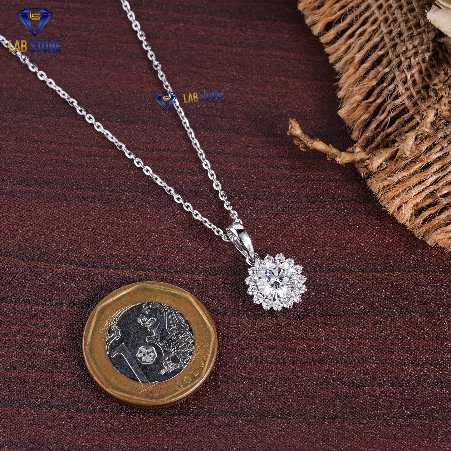 1.77 TDW Round Cut Diamond Custom Pendant with Chain