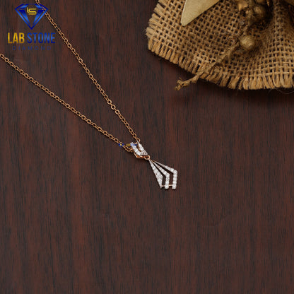 0.20 TDW Round Cut Diamond Custom Pendant with Chain