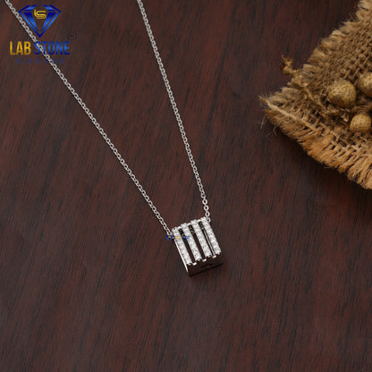 0.352 TDW Round Cut Diamond Custom Pendant With Chain