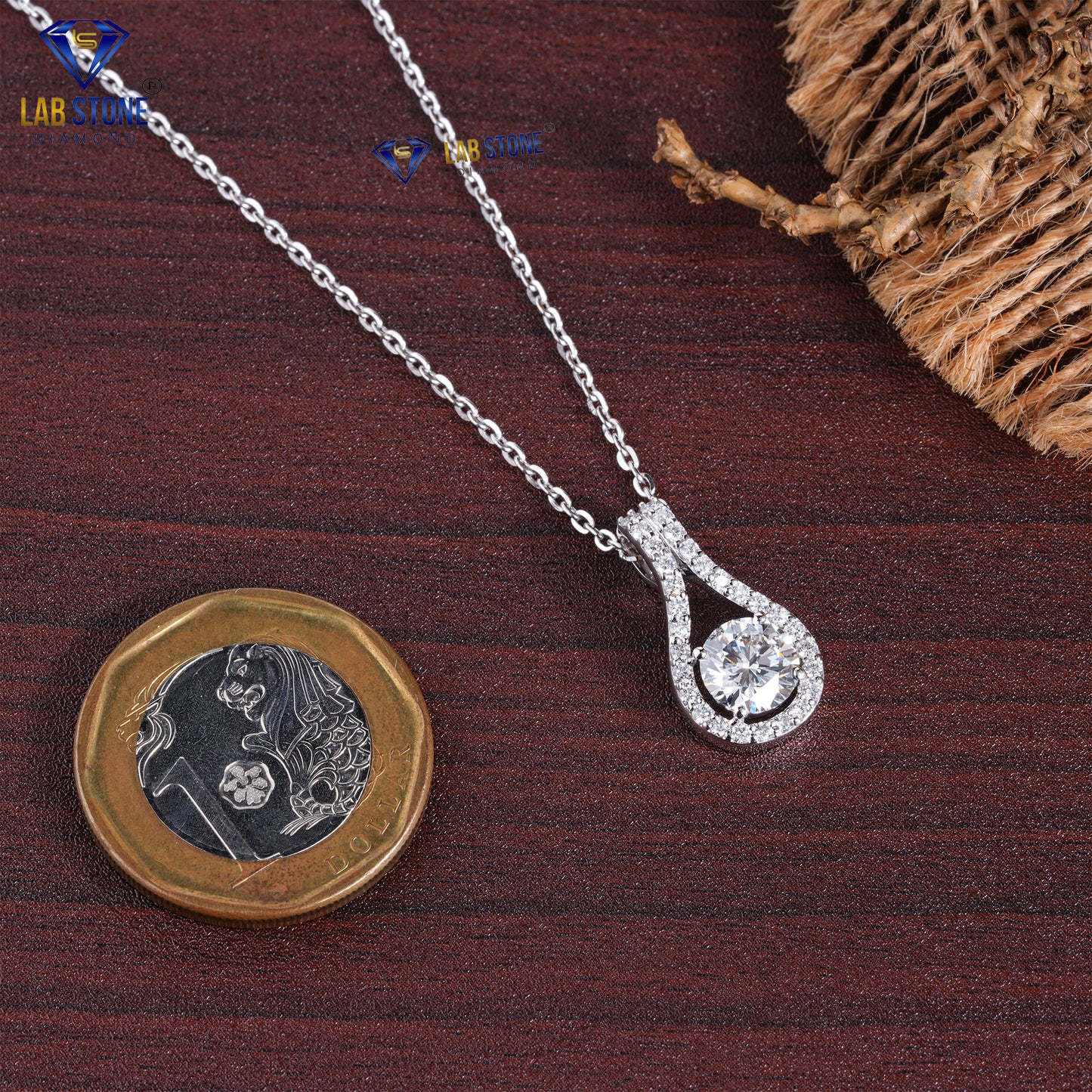 1.54 TDW Round Cut Diamond Custom Pendant with Chain