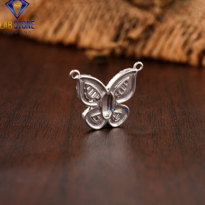 0.769 TDW Round & Baguette Cut Diamond Custom Pendant