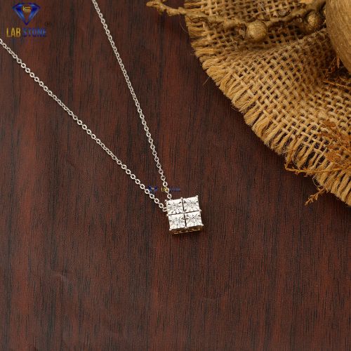 0.072 TDW Round Diamond Custom Pendant with Chain